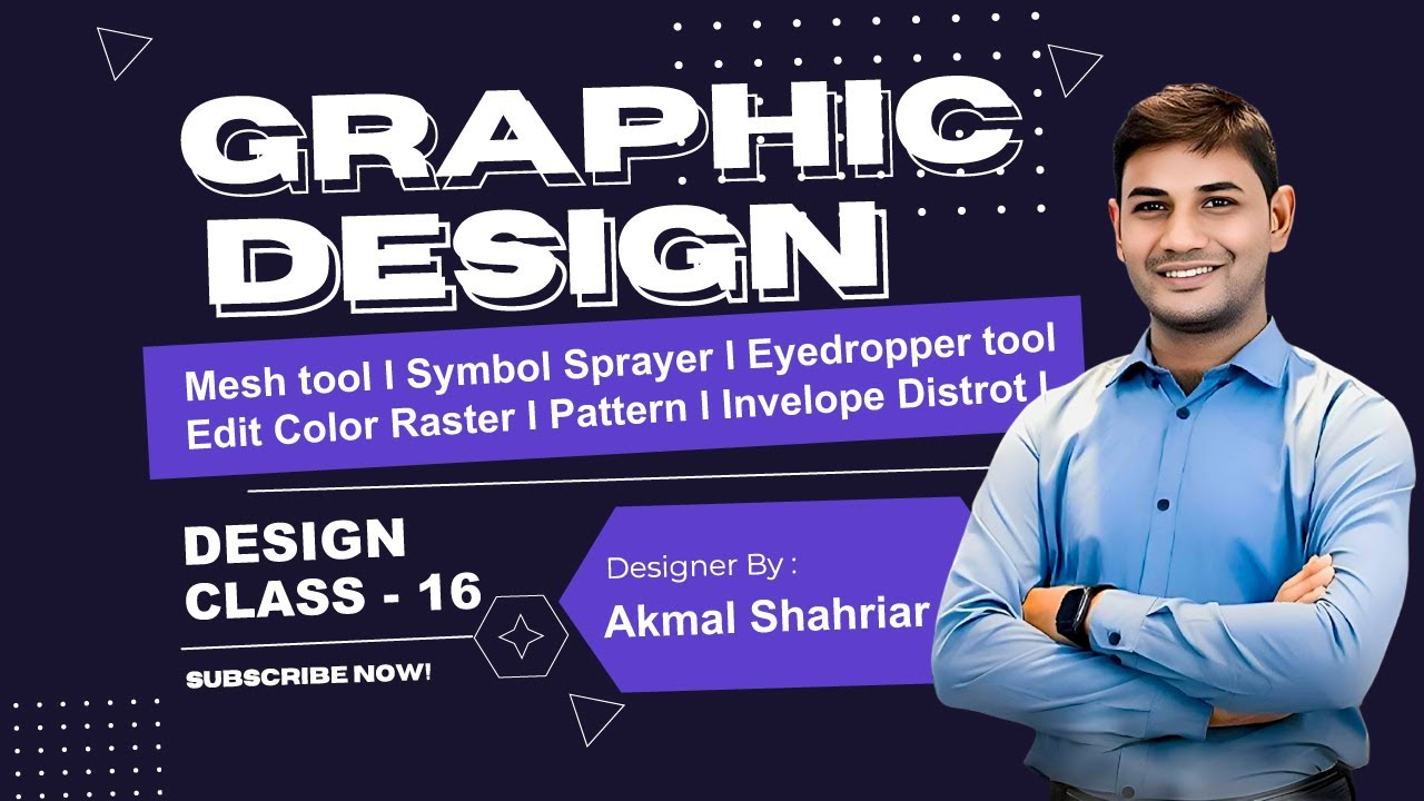 🎨 Work with Mesh Tool | Symbol Sprayer | Pattern | Envelope Distort | Adobe Illustrator Bangla