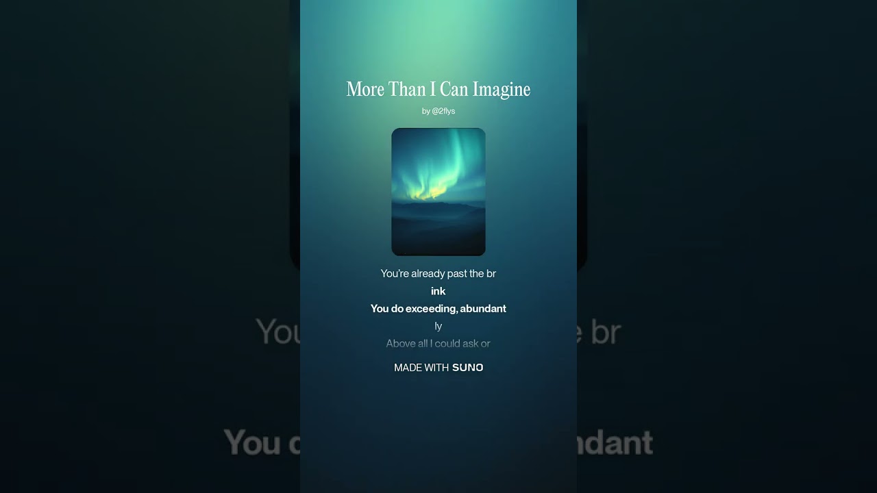 More Than I Can Imagine