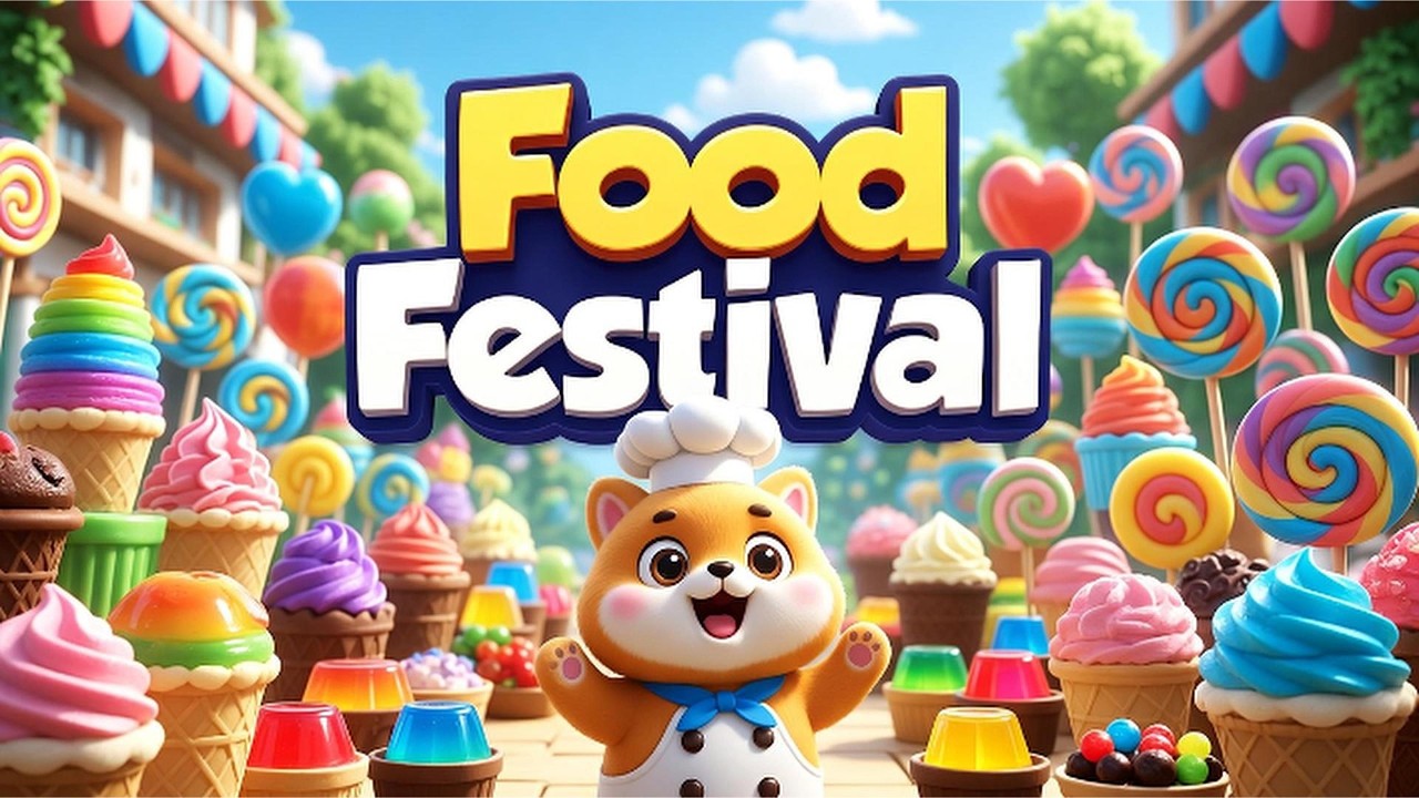 Food Festival | Colorful Candy & Ice Cream Party | Satisfying Dessert Animation for Kids & Family