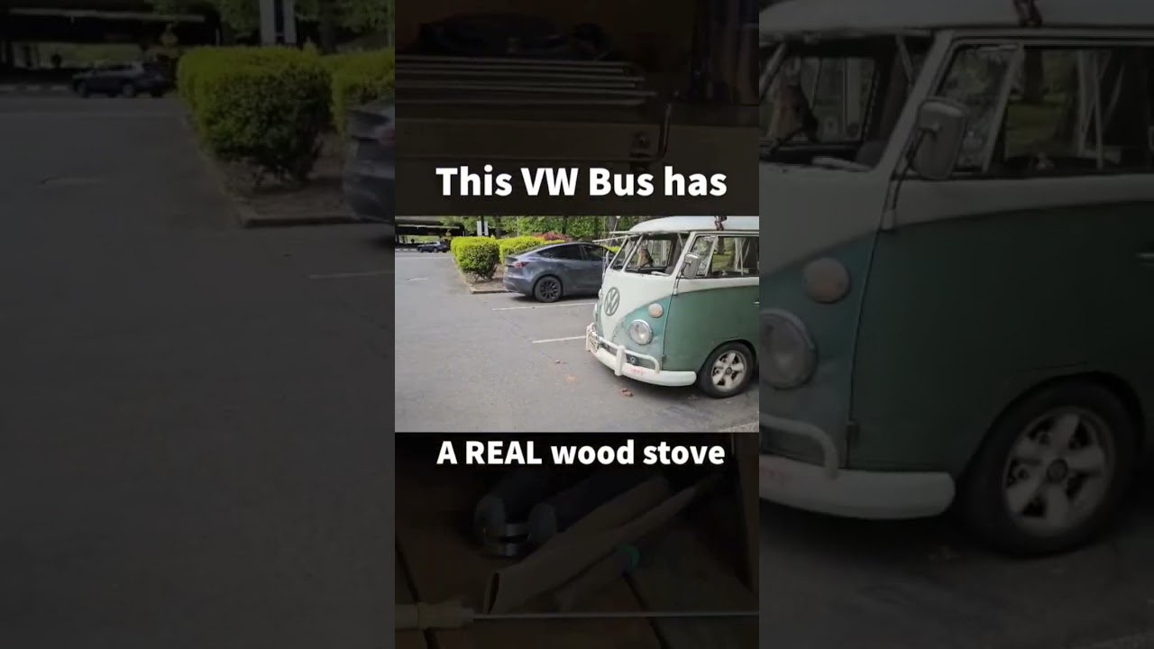 В этом микроавтобусе Volkswagen 1966 года выпуска внутри есть настоящая дровяная печь для зимнего...