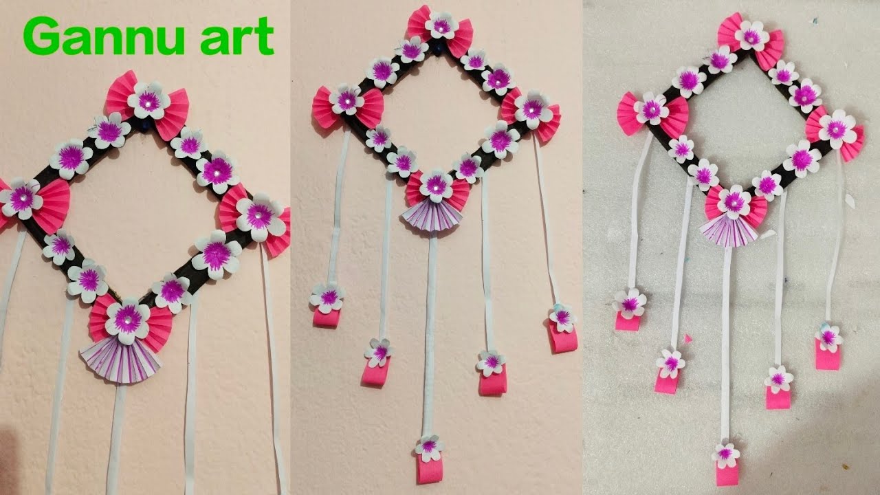 #HOW TO make easy paper flower#How to make easy wall hanging #Craft idea #art idea#Kagaj full video