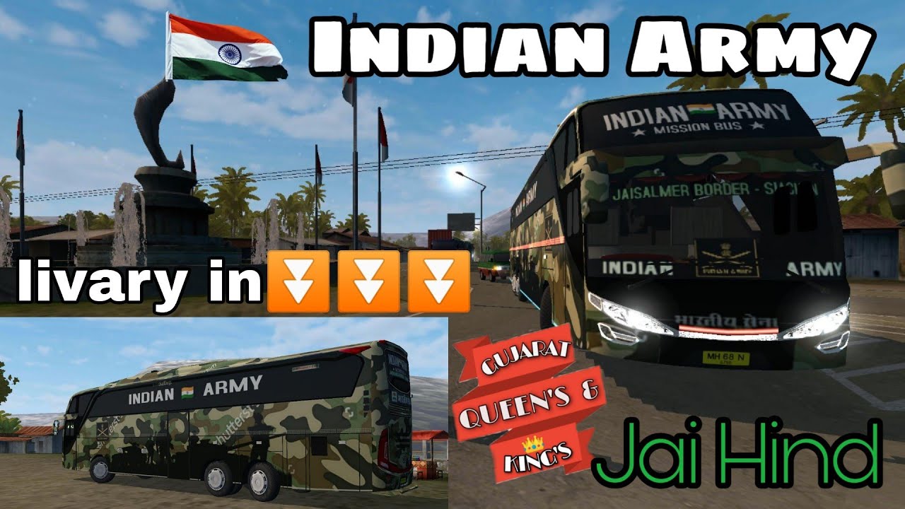 🔴🔵 Indian Army Mod //Livary in ⏬⏬⏬ to download//Bus simulator indonesia//