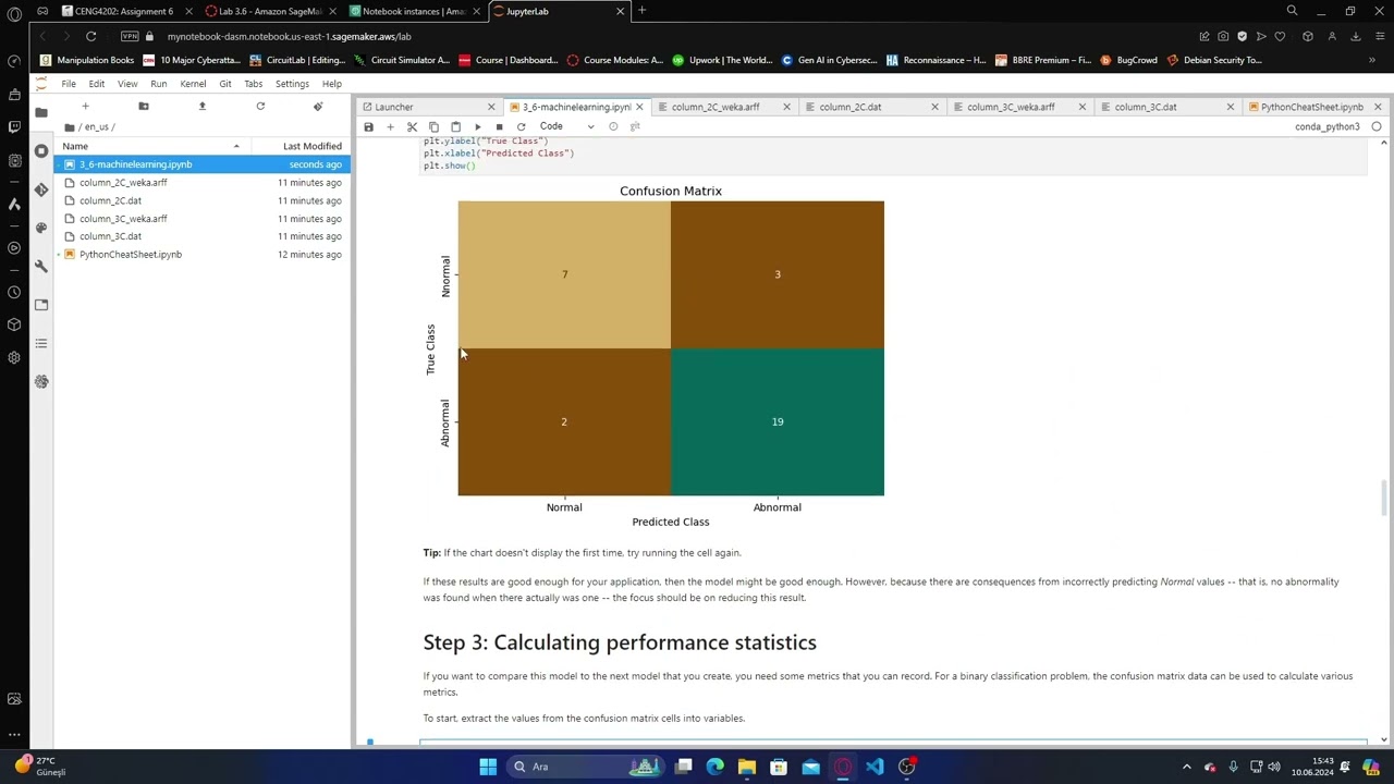 Data Science Homework 6 -Lab 3.6 - Amazon SageMaker - Generating model performance metrics