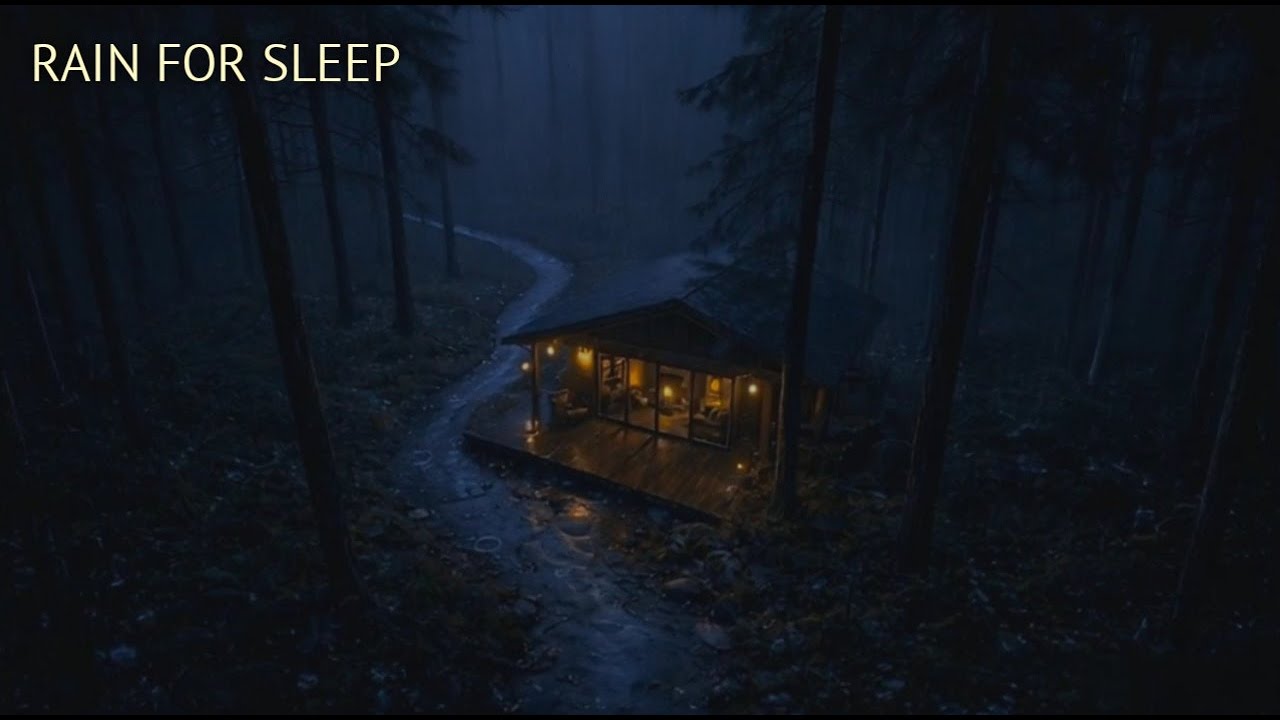 Deep Forest Rain at Night 🌧️ Cozy Cabin Ambience for Deep Sleep, Relaxation & Stress Relief