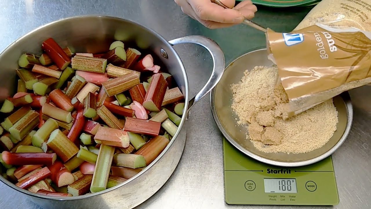 种几棵蔬菜大黃做酸甜可口的大黄酱 还能通淤解毒 Homemade rhubarb jam
