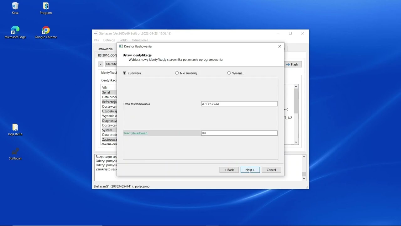Całkowity Reset BSI Identyfikacja Kodowania Flashowania