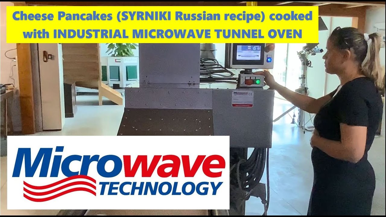 Cheesecake SYRNIKI cooked with industrial microwave tunnel oven
