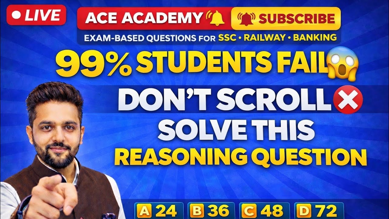 LIVE: Maths & Reasoning Mega Quiz | SSC, Banking, Railway, UPSC All Exam #viralshorts  #mathsquiz