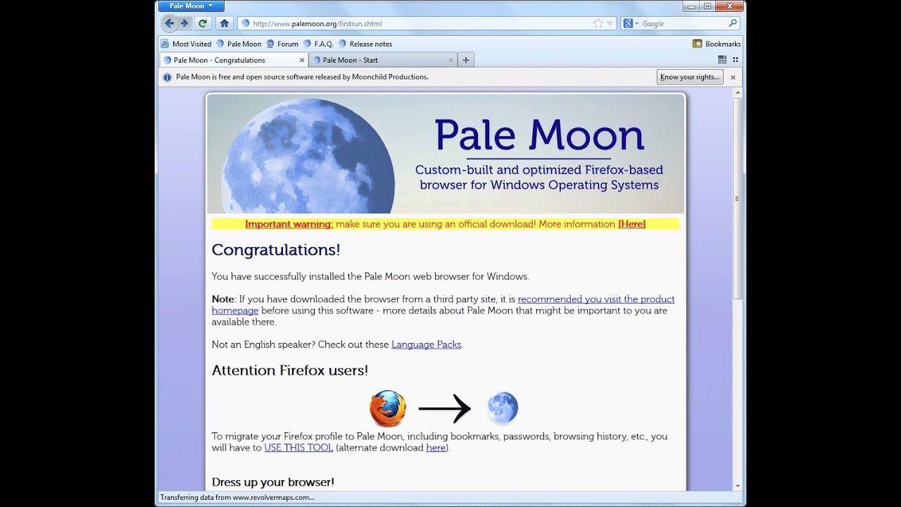 Браузер Pale Moon