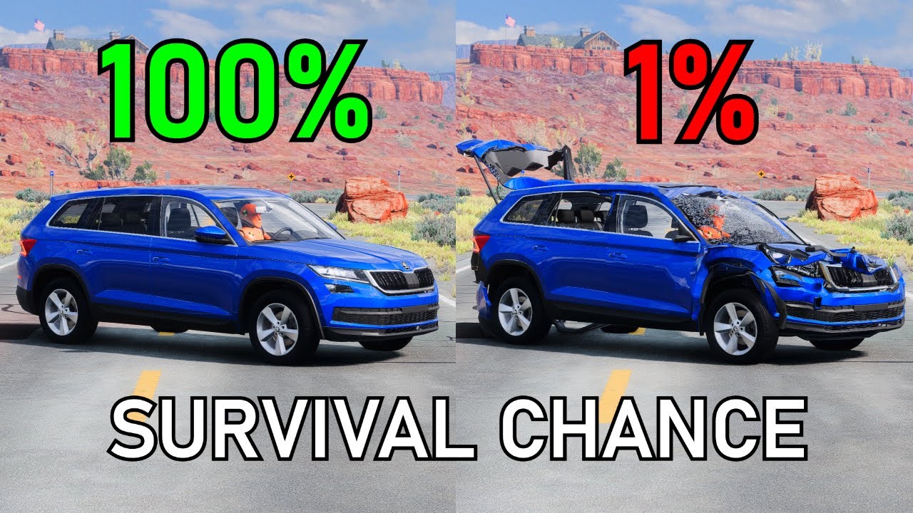 Realistic Survival Chance Crashes #9 (With Dummies) | BeamNG.drive