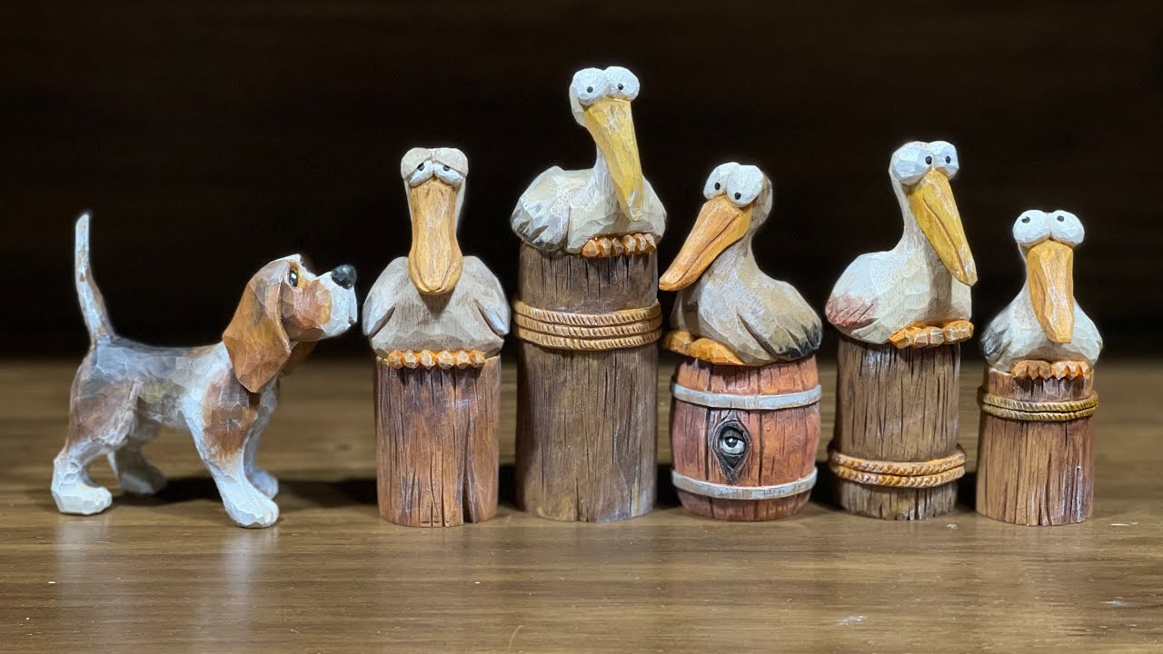 목각인형 조각하기 - 펠리칸 Woodcarving - carve a Pelican