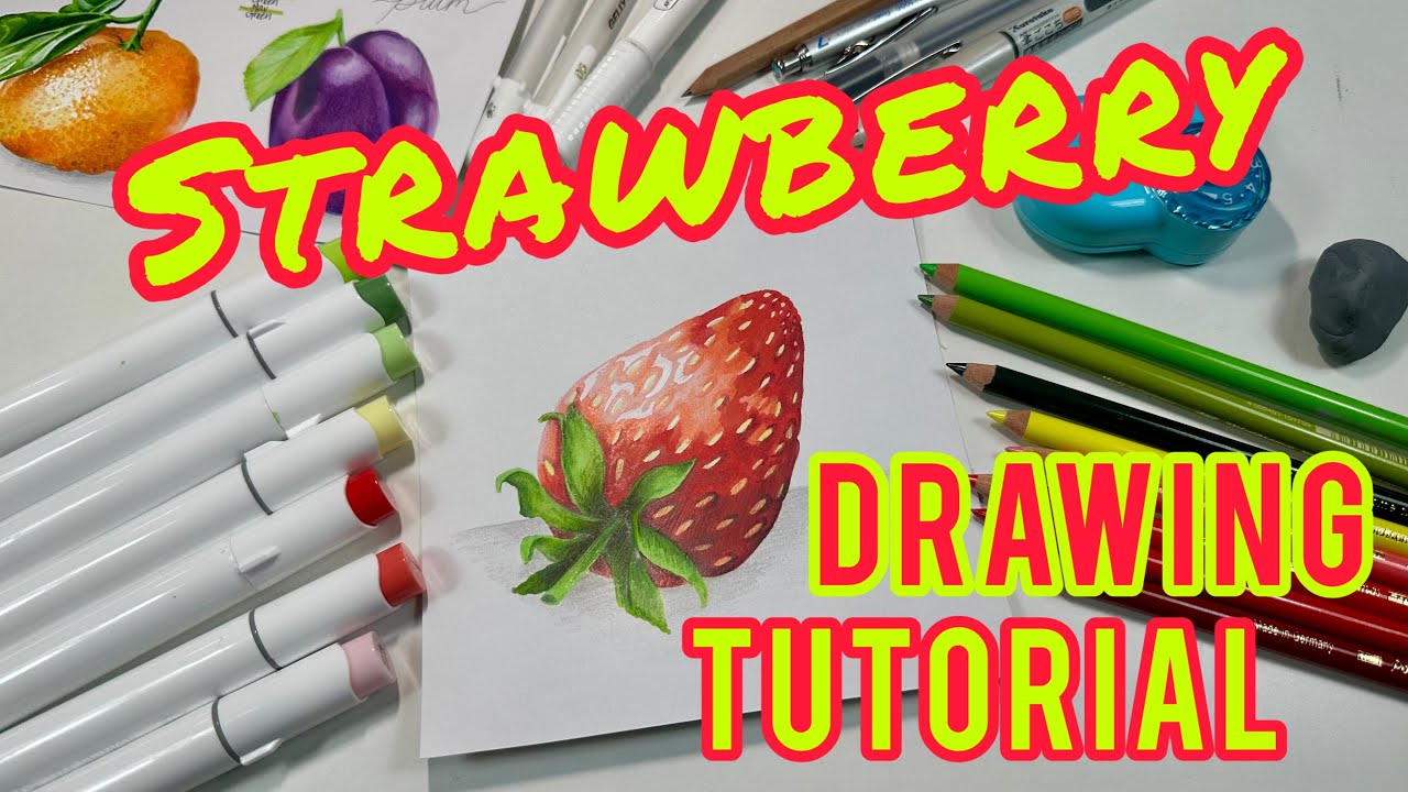 How to draw a realistic strawberry (step by step) 🍓