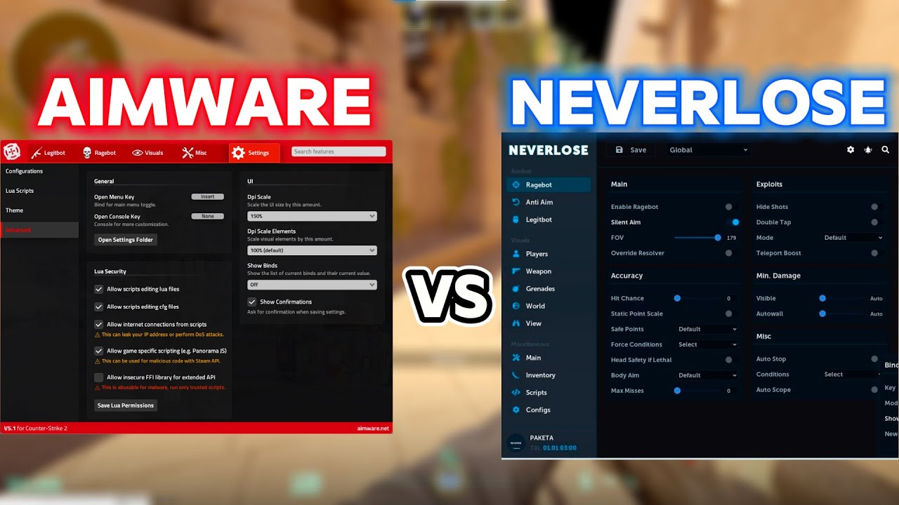 AimWare VS Neverlose | CS2 Cheat