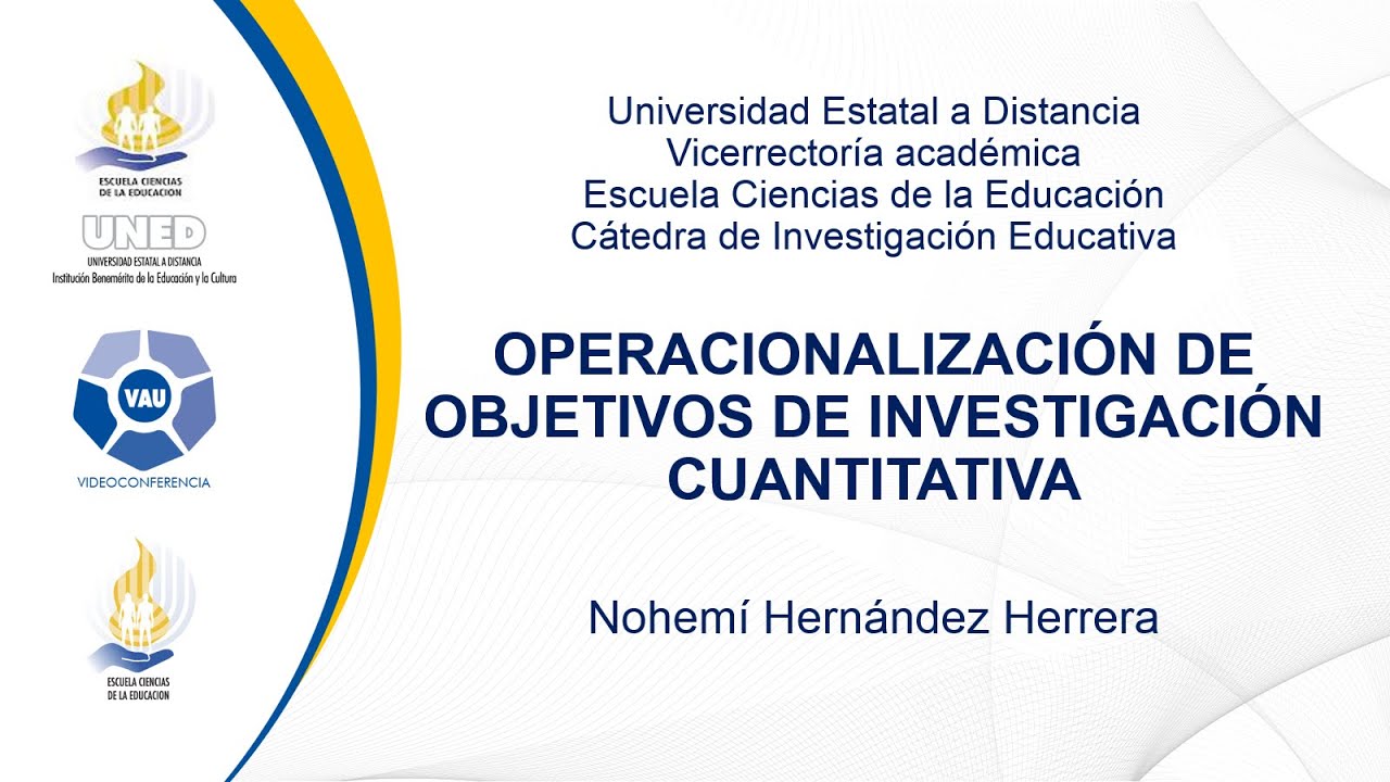 Operacionalización de variables y objetivos de investigación cuantitativa