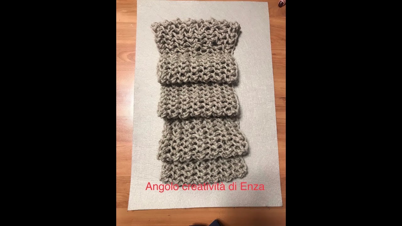 Sciarpa punto rete ai ferri facilissima❤ Knitted scarf easy❤ Bufanda de punto fácil