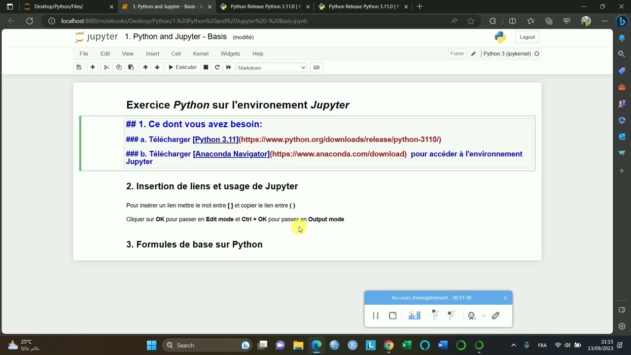 Statistiques sur Python et Jupyter partie 1  - Connaitre l'environnement Jupyter -