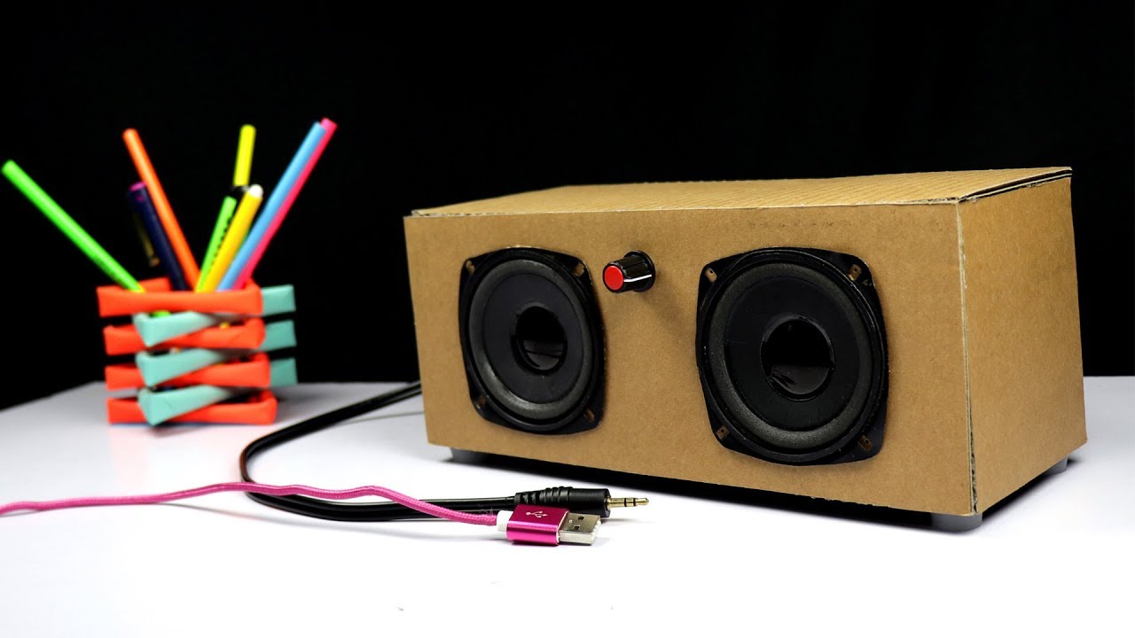 How to make portable speakers at Home using cardboard