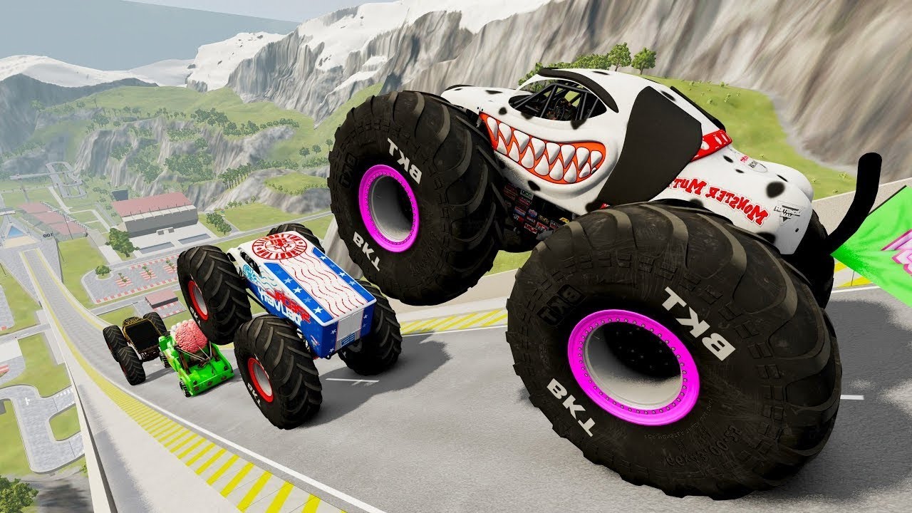 Epic High Speed monster trucks jumps stunts & crashes #054 | BeamNG Drive