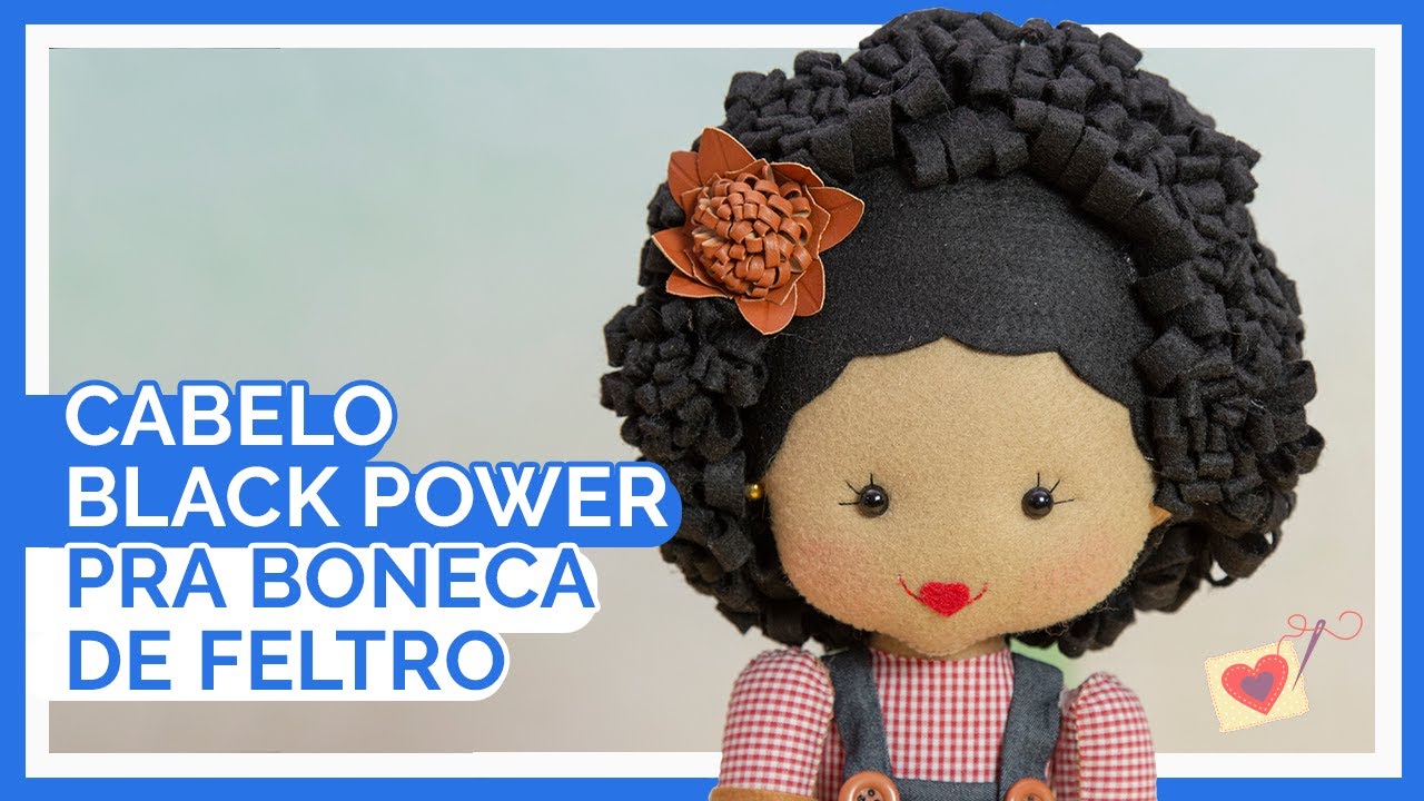 Como Fazer Cabelo Black Power para Boneca de Feltro