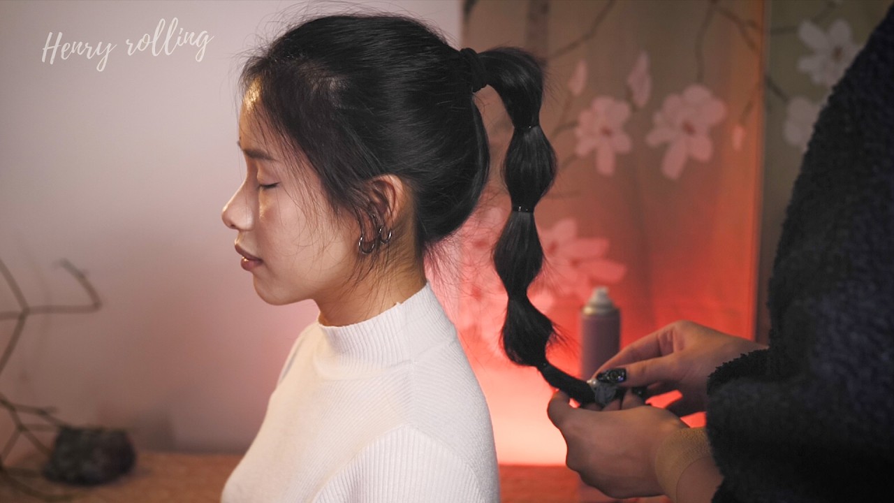 Asmr Perfectionist Bubble Ponytail Hair Styling | Hair Brushing, Straightening, Finishing Touches