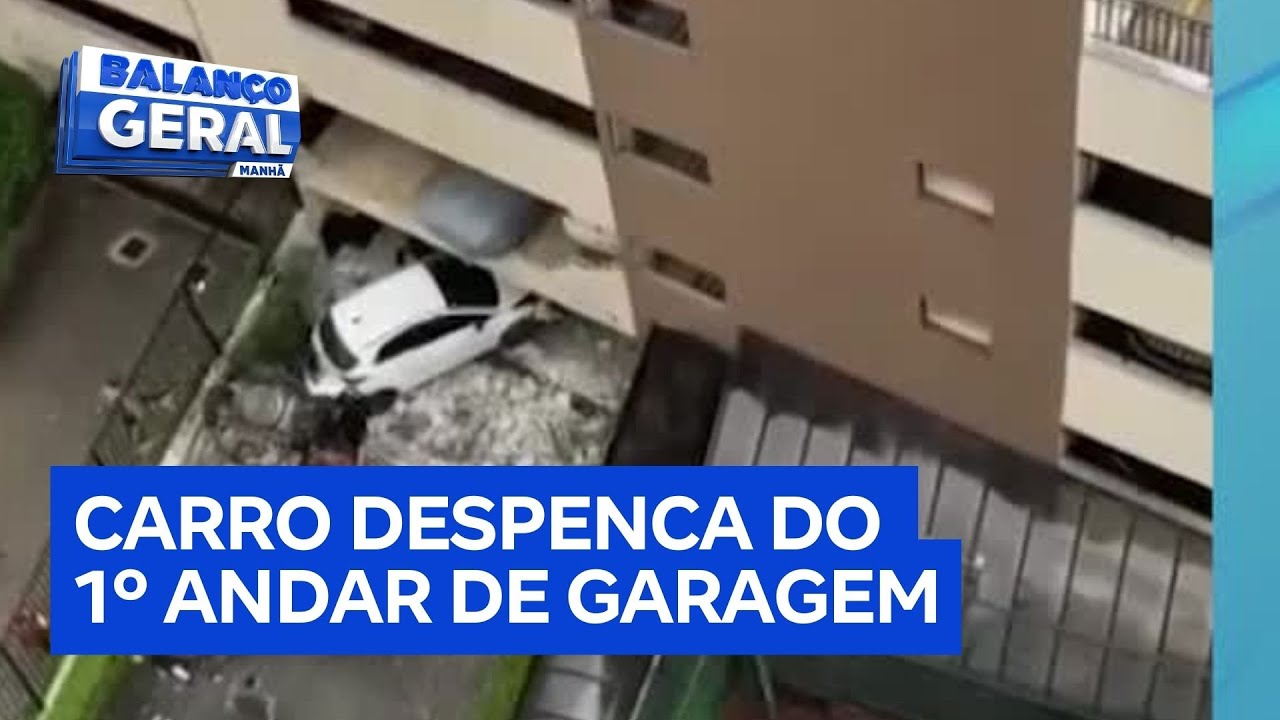 Carro despenca do primeiro andar de garagem de pr&eacute;dio no ABC paulista