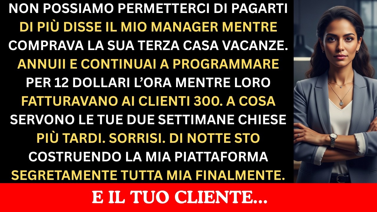 Mi Pagavano $12 l’Ora Mentre Fatturavano $300 l’Ora Per Lavoro Finché Videro Cosa Costruivo Di Notte