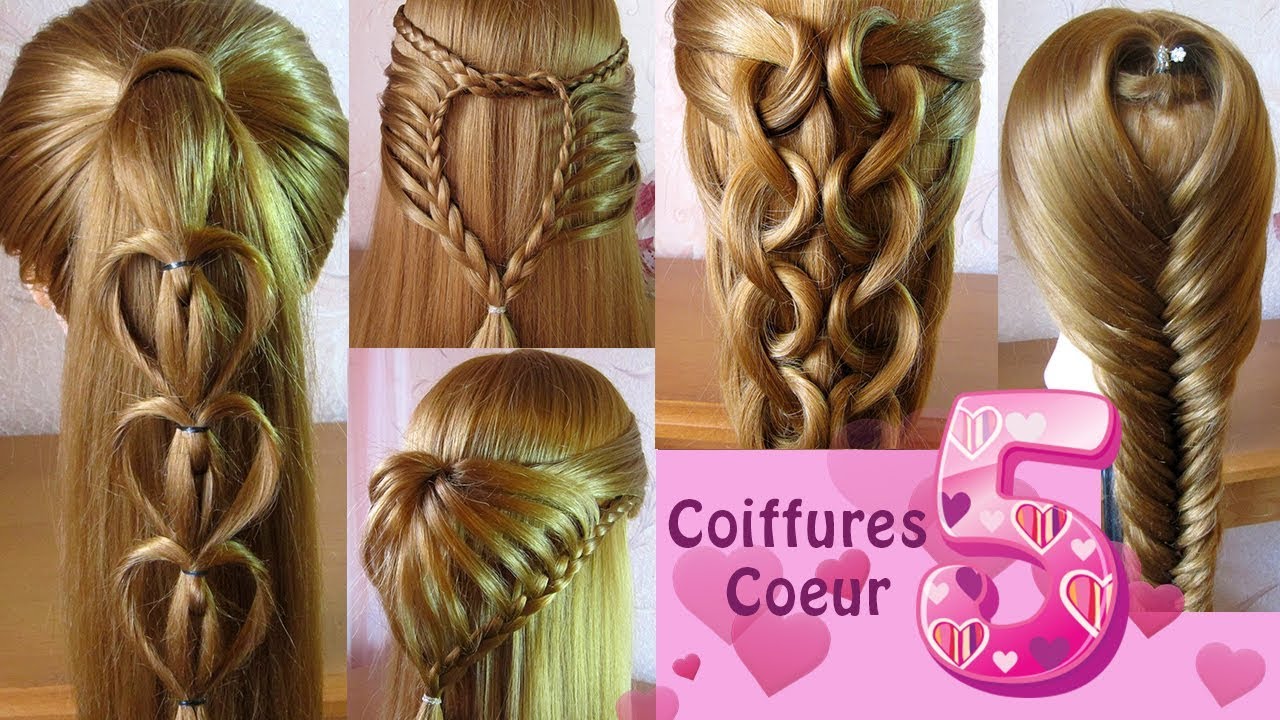 5 coiffures faciles 💗 pour la Saint Valentin 💗 Easy Valentine's Day Hairstyles