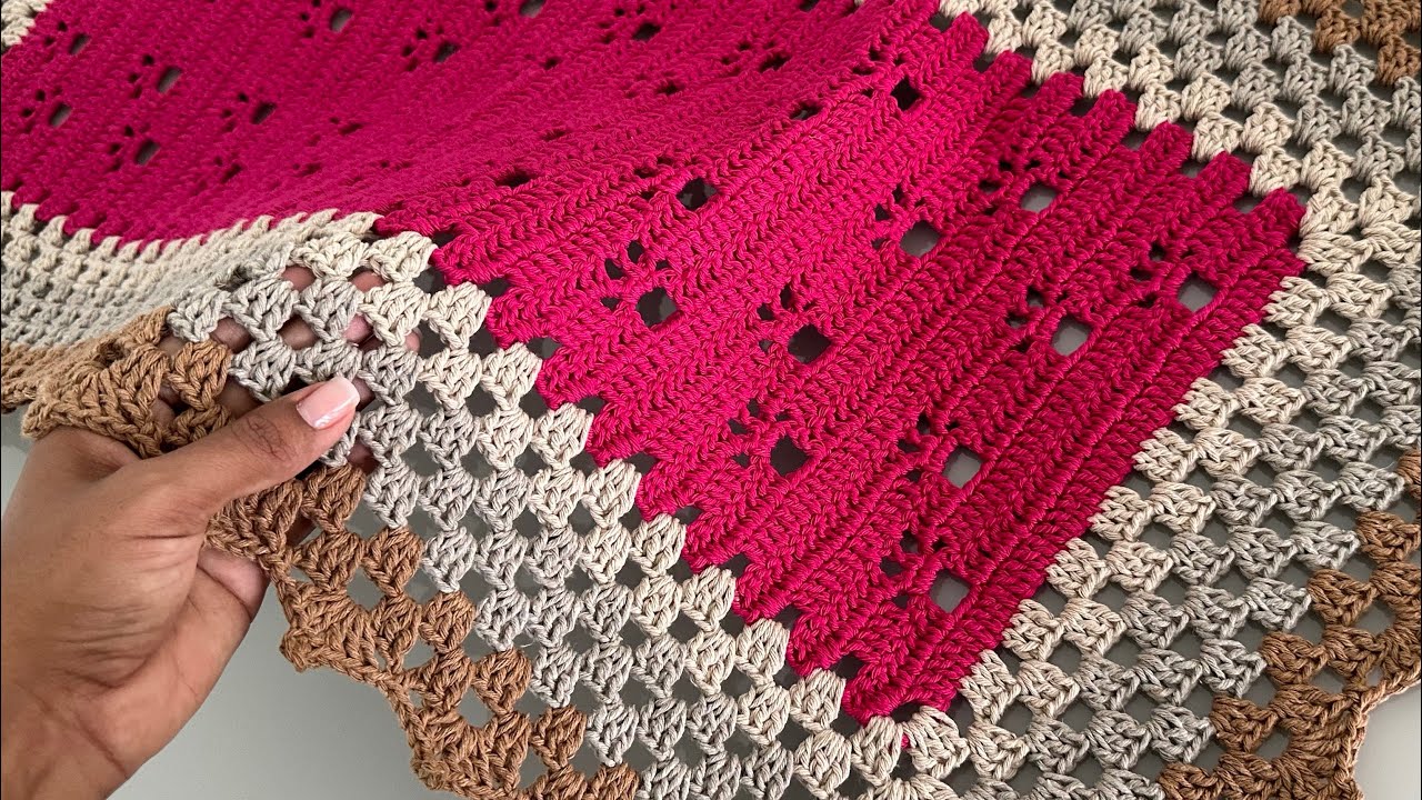 Bico de acabamento Patinha, para tapete de crochê aula passo a passo completa