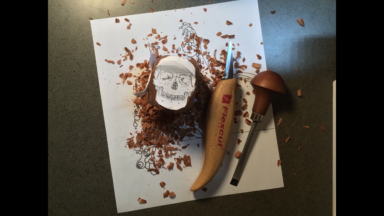 ASMR - Wood Carving a Skull (Pt. 3)