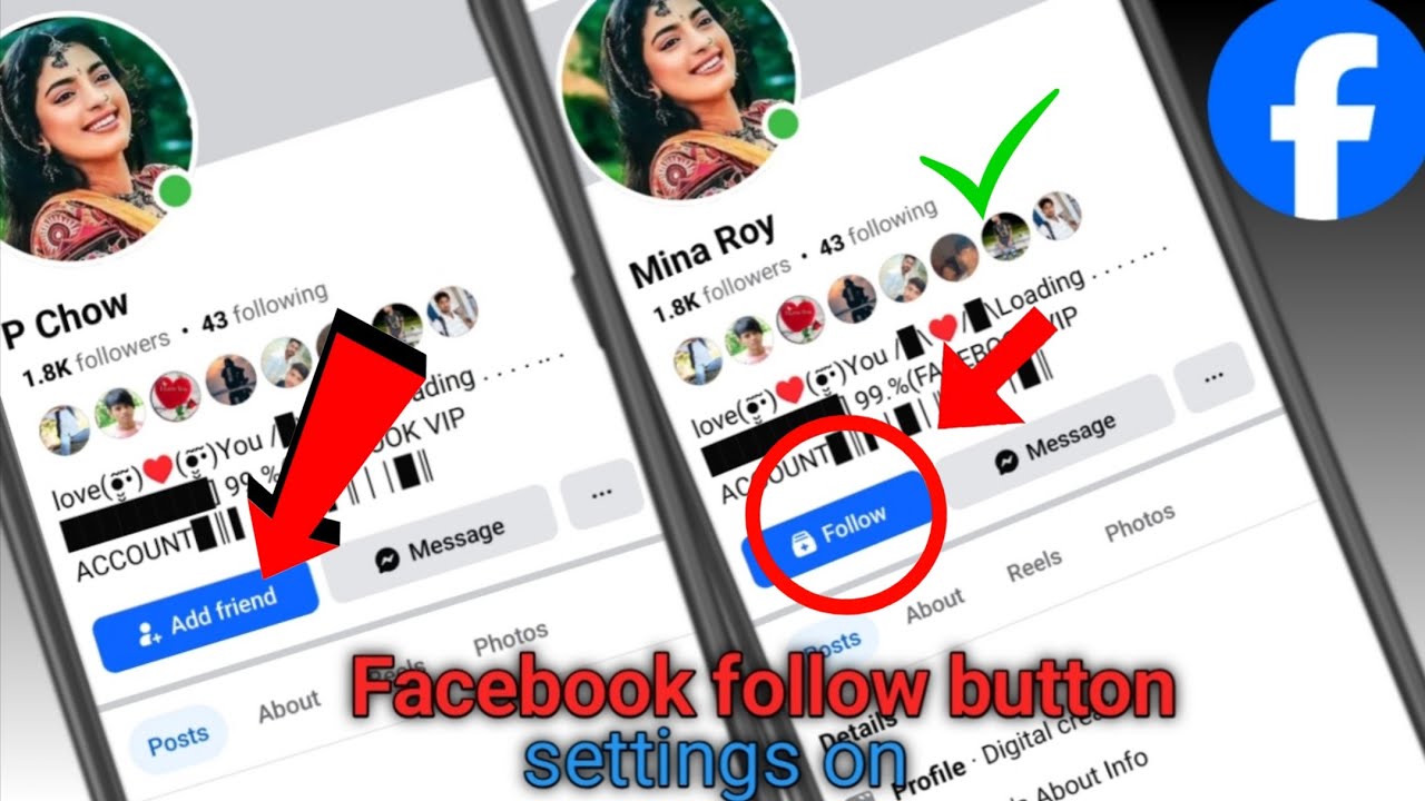 Facebook follow button on kaise Kare | Facebook page mein follow button kaise lagaye 