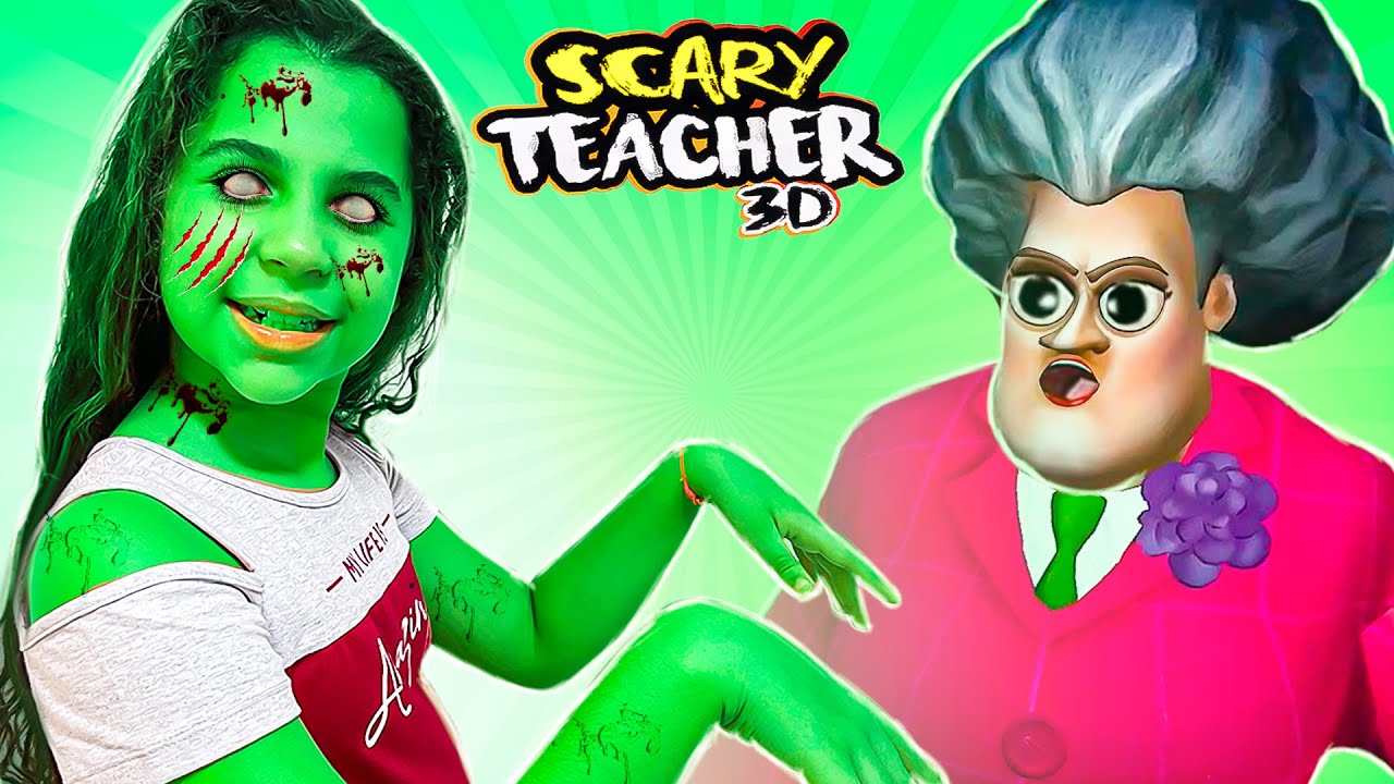 A PROFESSORA CORREU DO ZOMBIE !!! Scary Teacher