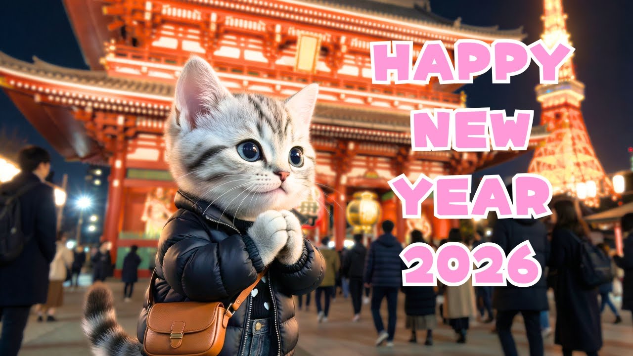 2025年最後の日..!!増上寺で新年を迎えるソラの一日に密着🐱⛩️