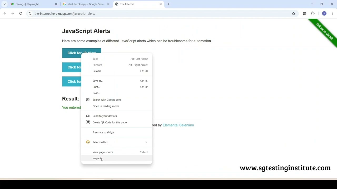 Playwright Javascript | Alerts - Handling alert(), confirm(), prompt() dialogs