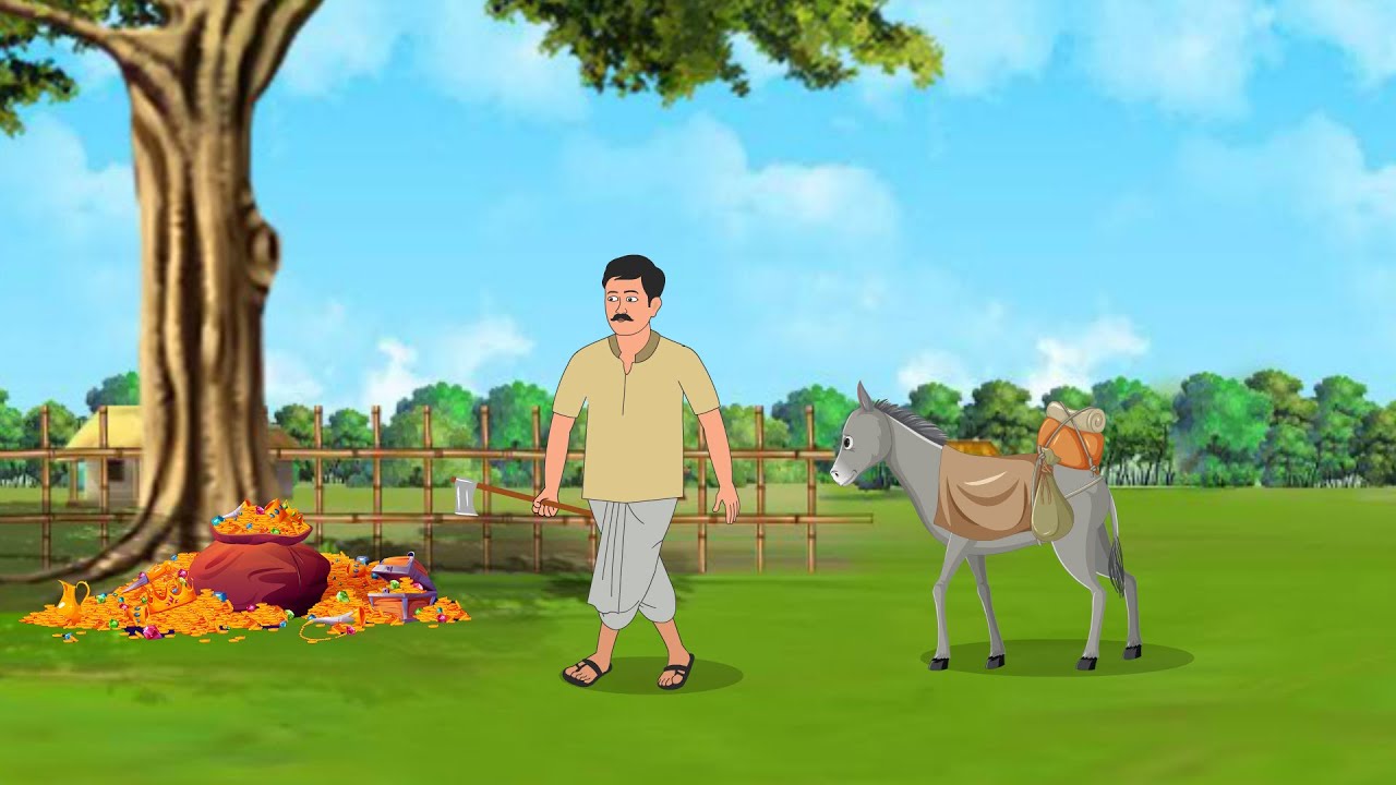एक गरीब लक्कड़हारे का रहस्यमय जादुई गधा | Hindi Kahani | Cartoon Video | Moral story | Kahaniyan 