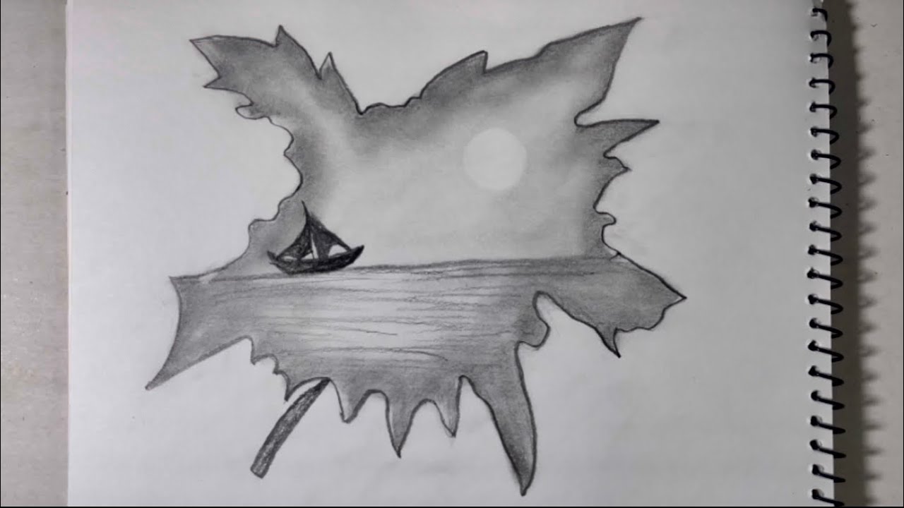 Easy scenery sketch | Pencil drawing | step by step sketch 