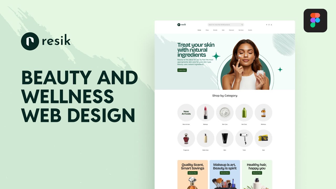 Homepage : Header and Navigation | Beauty and Wellness Web Design | Figma Tutorial