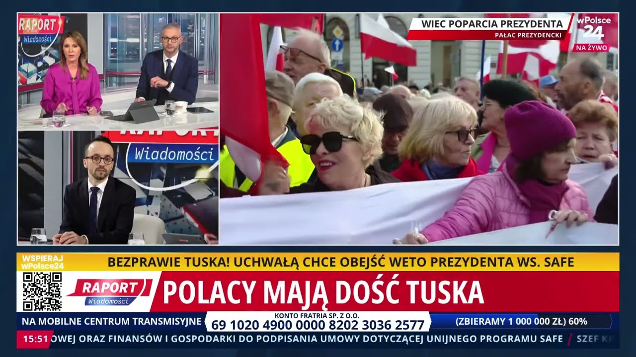 Wiec poparcia dla prezydenta. Raport