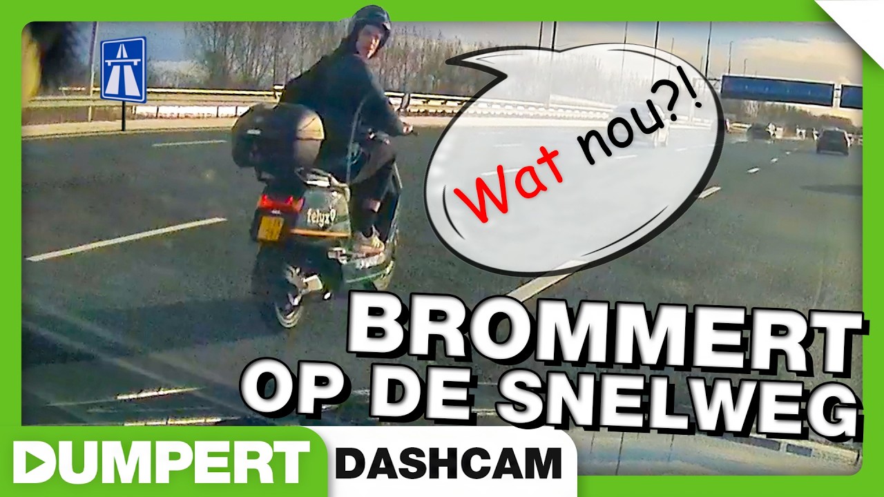 Brommert op de snelweg! | Dumpert Dashcam 61