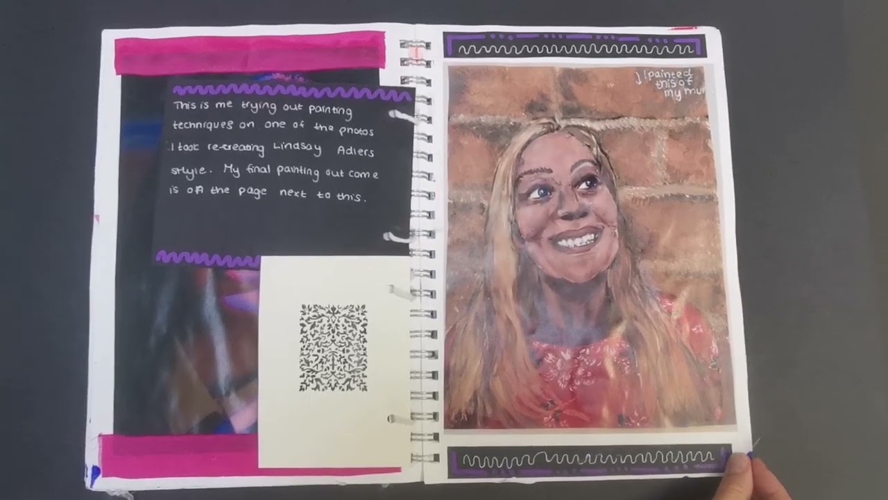 Example of a GCSE portraits book. 