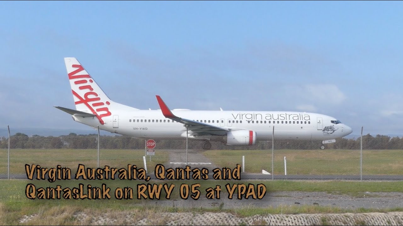 Virgin Australia [VH-YWD], Qantas [VH-VZJ] and QantasLink [VH-UZQ] on RWY 05 at YPAD
