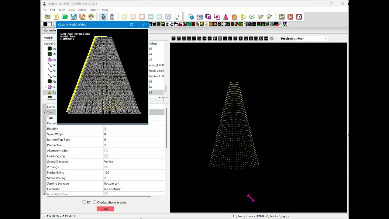 Configuring xLights for Zig-Zag Megatrees Using Seed Pixels