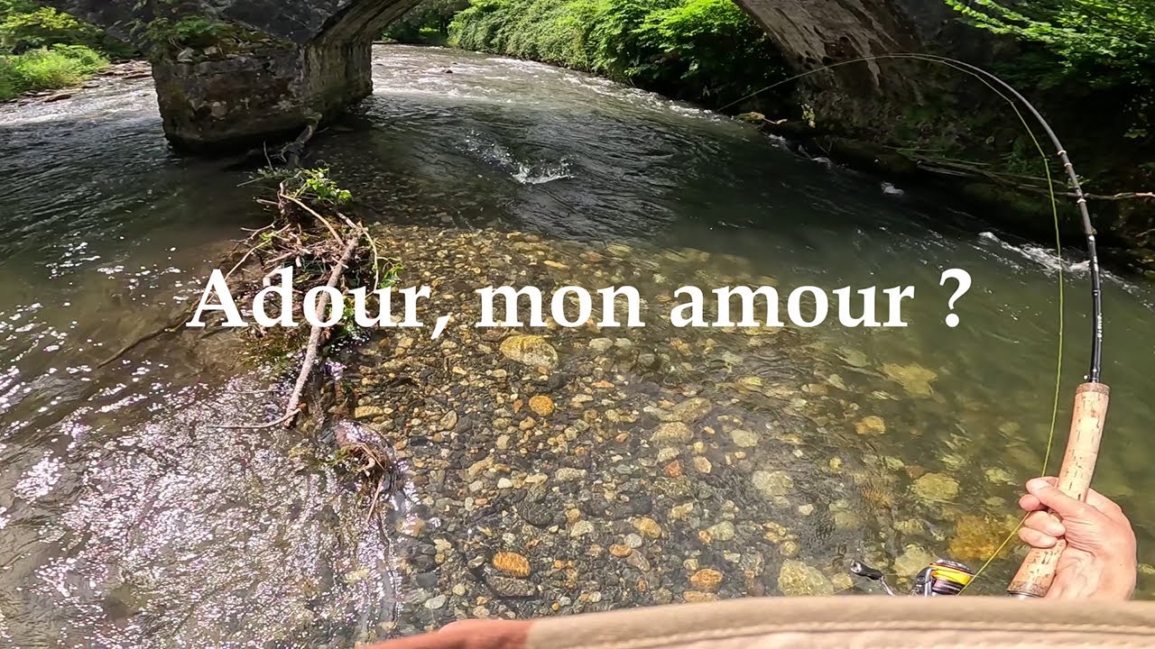 Pêche et Truites en Adour, dans les Hautes-Pyrénées, France.