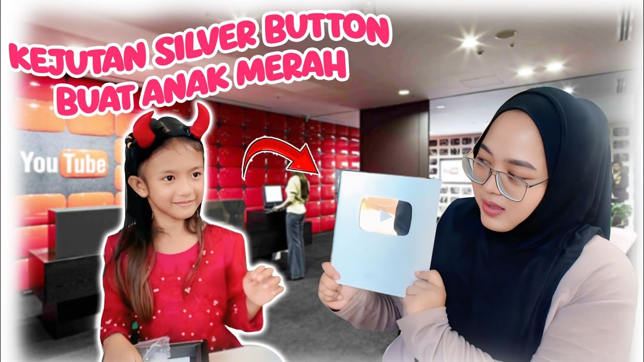 KEJUTAN SILVER PLAY BUTTON BUAT ANAK MERAH
