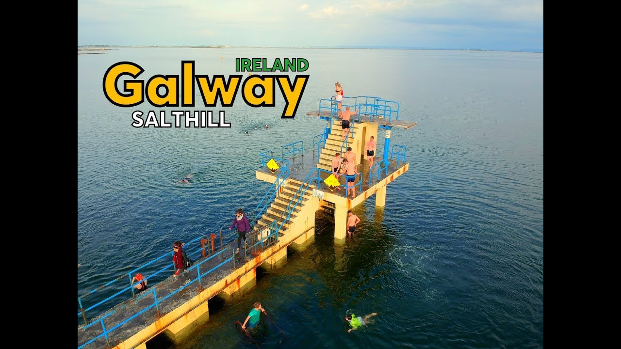 Salthill Galway from drone - Blackrock, beach and surroundings [FullHD]