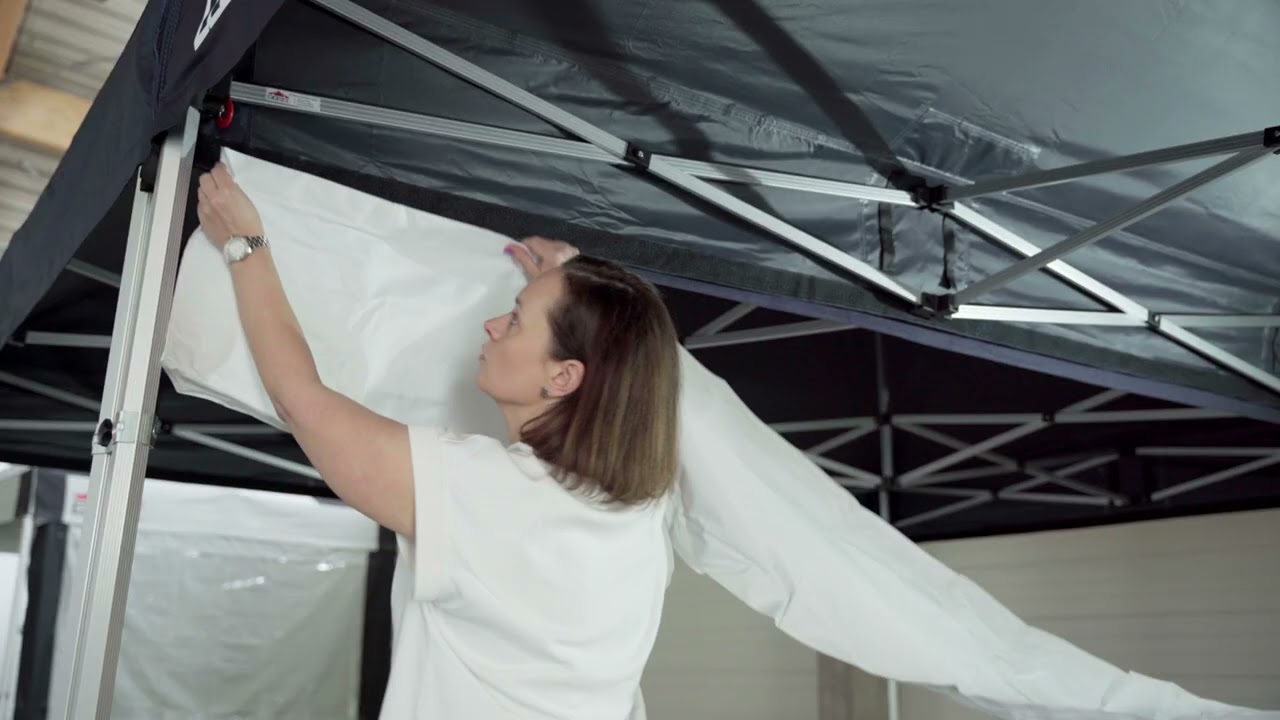 Connecting RedX® pop-up tents into a single unit