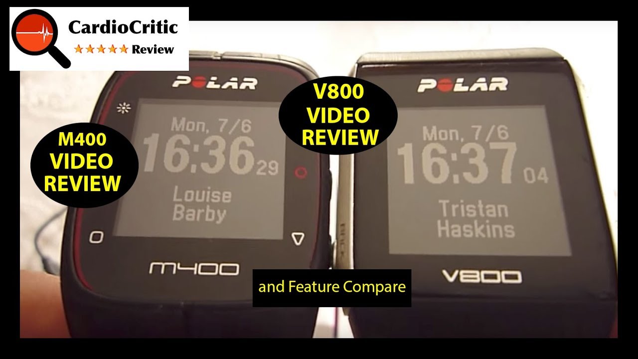 Polar V800 & Polar M400 Reviews. Feature comparison between M400 and V800