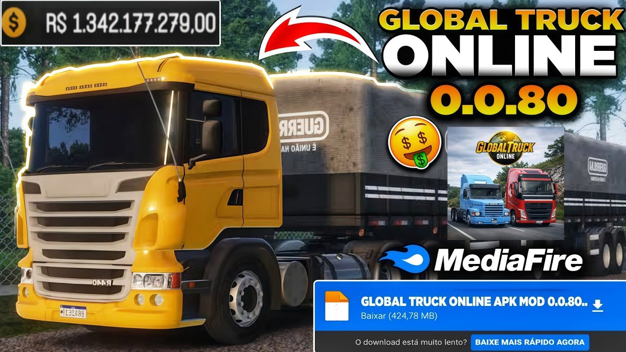 FINALMENTE!🔥🤑 GLOBAL TRUCK ONLINE MOD DINHEIRO INFINITO VERS&Atilde;O 0.0.80 100% ATUALIZADO - LINK DIRETO