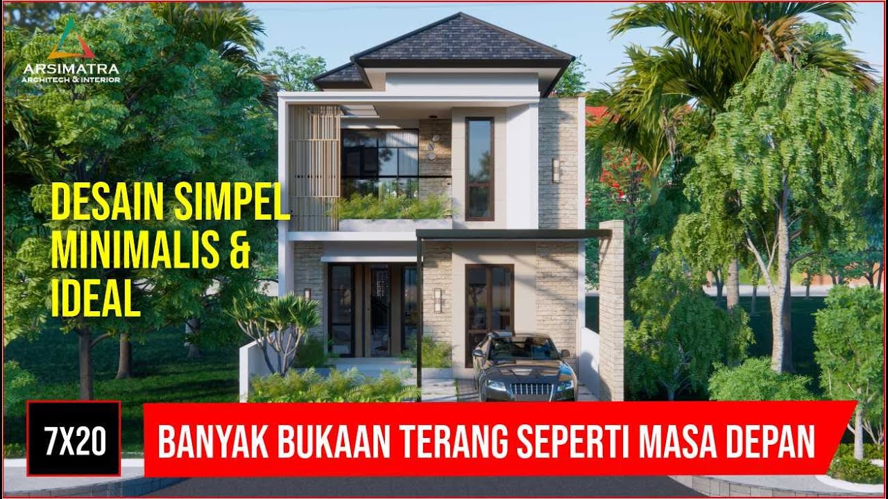 Rumah Anti Setan | Desain Rumah 2 Lantai, 4 kamar, Konsep Open Space Terang Benderang
