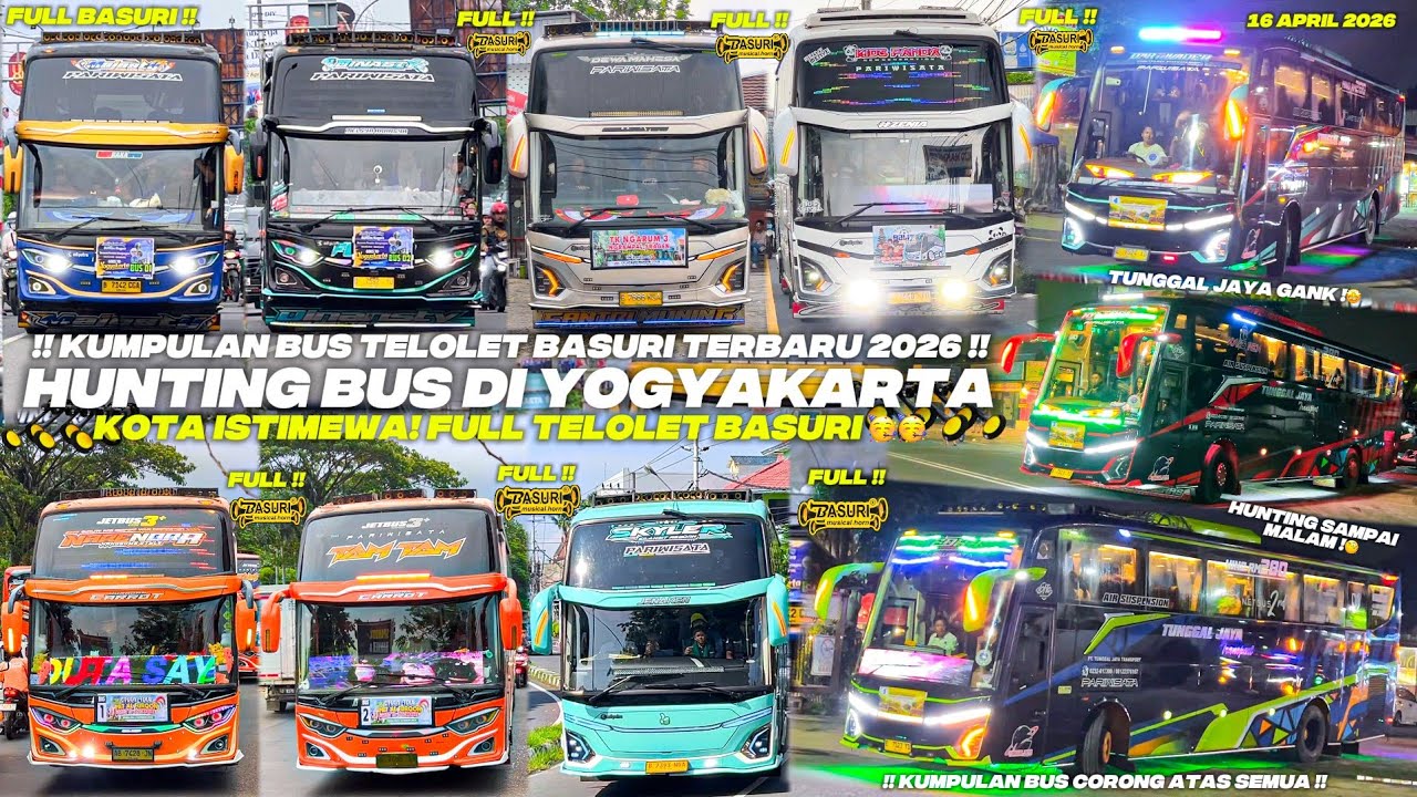 HEBOH‼️ KUMPULAN BUS TELOLET TERBARU DI JOGJA BANYAK ARTIS BUS!! FULL BASURI CORONG ATAS 🥳🤯