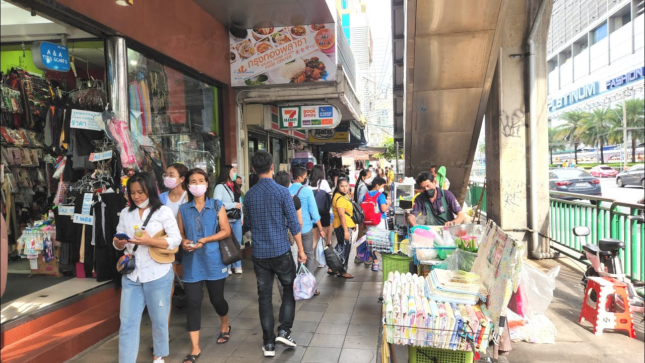 [4K] Walking Tour in Bangkok - Pratunam Market to Ratchathewi BTS Station